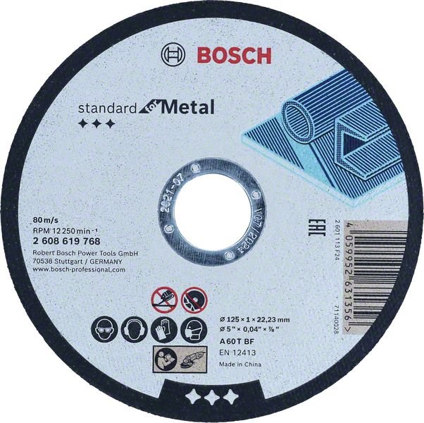 Standard for Metal Straight Cutting Disc 125 mm, 22.23 mm - 2608619768