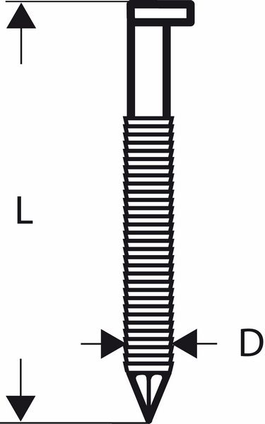Klinec – páskovaný, s hlavickou v tvare písmena D SN34DK 75RHG 2,8 mm, 75 mm, žiarovo pozinkované, ryhované